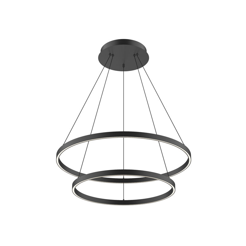 Lustre 2 lumières Cerchio, Noir, H 1,5 po x l 31,5 po x P 31,5 po