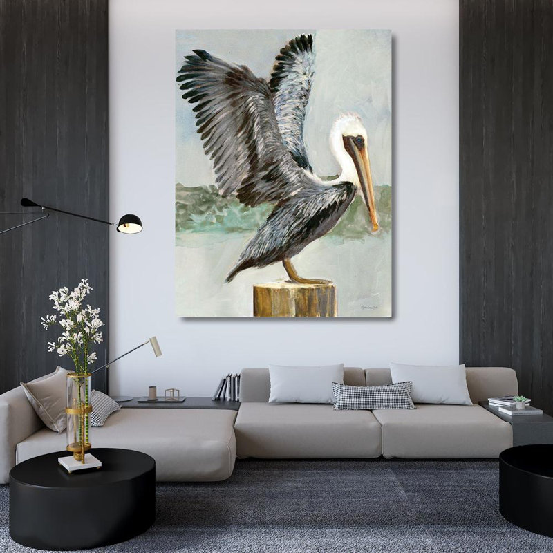 Beachcrest Home ™, art sur toile tendue avec galerie Stellar Design Studio, brun pélican 2, H 47 po x l 36 po