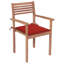 Chaise de patio empilable en teck avec coussin-1594752490