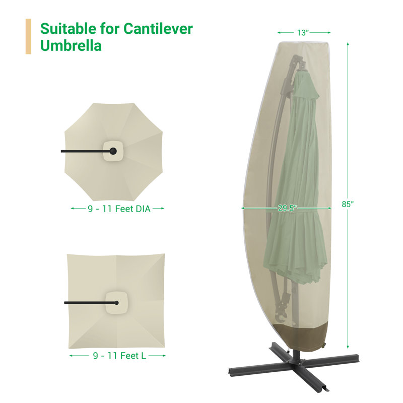 Outdoor Patio Umbrella Cover, Beige/Brown