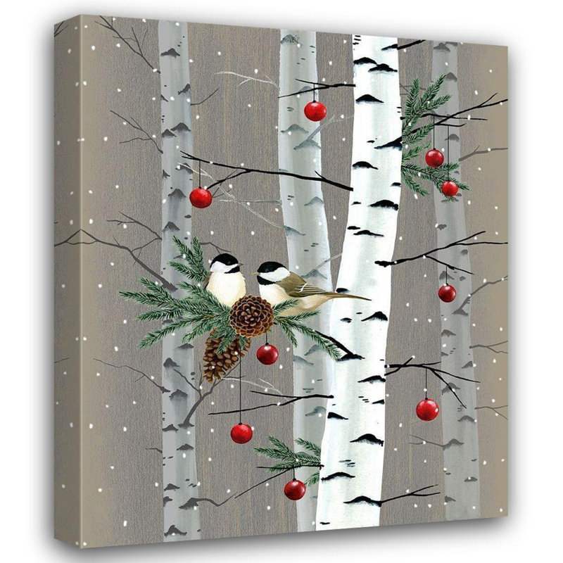 Art sur toile tendue Red Barrel Studio® Popp, Grace Gallery, Birch Birds II, H 24 po x l 20 po