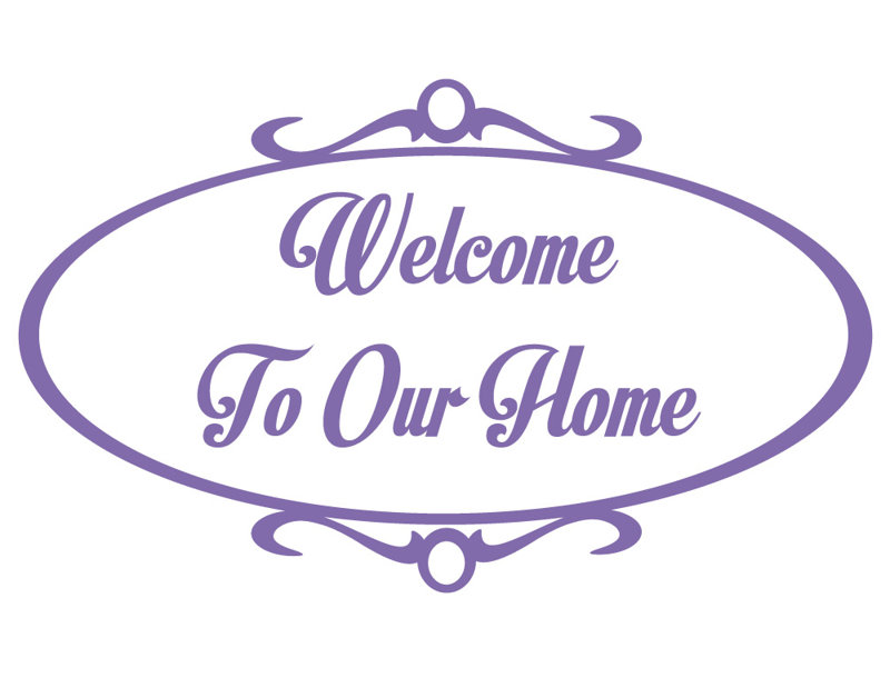 Décalcomanie murale welcome to home, H 36 po x l 60 po x P 0,01 po, Lavande