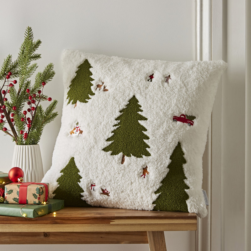 Cosy Boucle Christmas Tree Cushion Cover