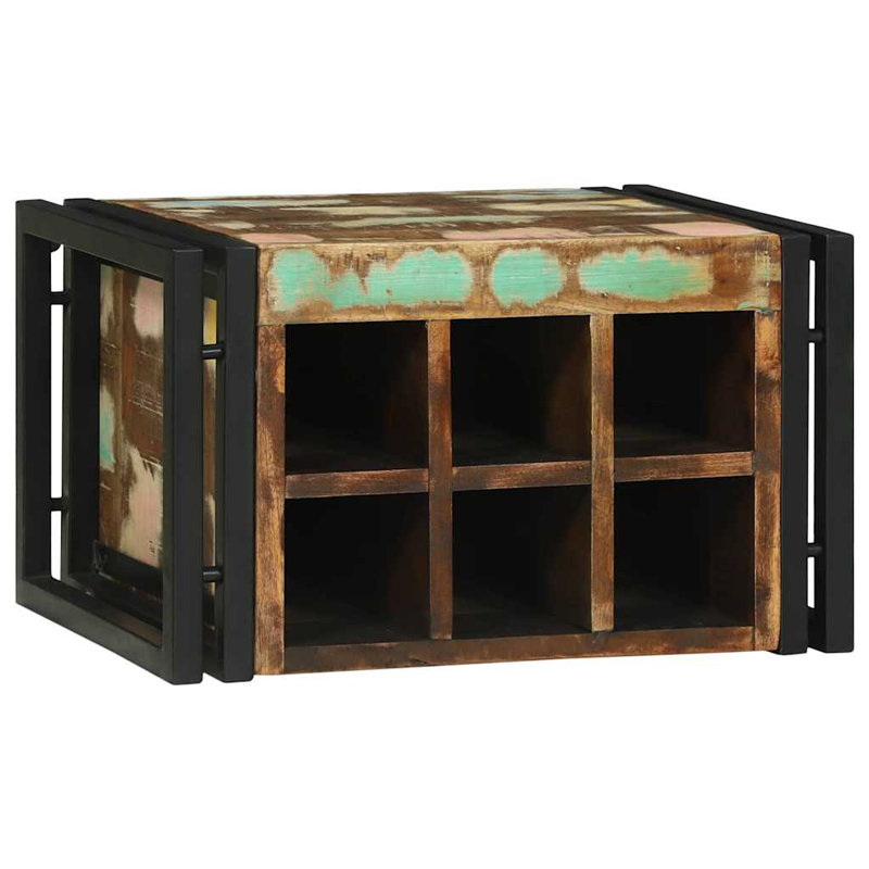 Solid Wood Open Shelving Wine Bottle Rack, Oak