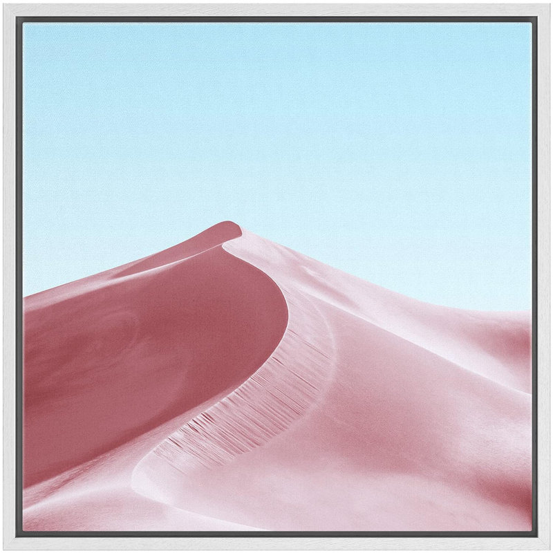 «Vibrant Pink Sand Dune Nature Desert», photographie de paysage minimaliste, paysage multicolore ultra encadré sur toile