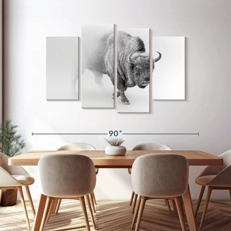 " Wild Bison " 4 - Pieces, 48" H x 75" W x 1.25" D