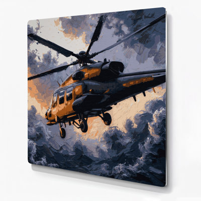 Transportation Helicopter designs Purple Metal Wall Art