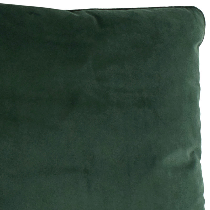 Velvet Throw Square Pillow Cover & Insert, Dark Green