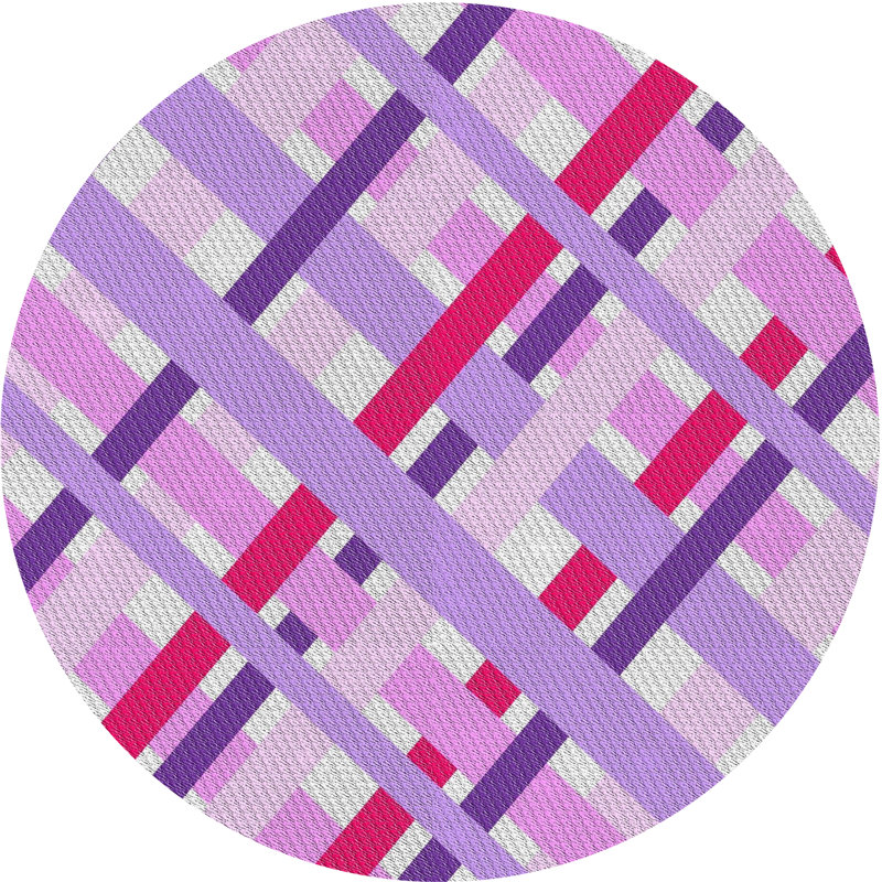 Tapis rose à motif géométrique Gemella, Rond 6 pi