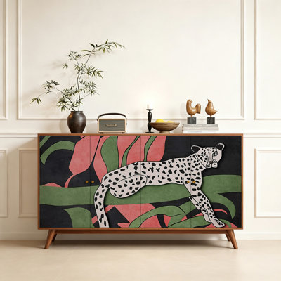 Four doors design retro decor sideboard cabinet