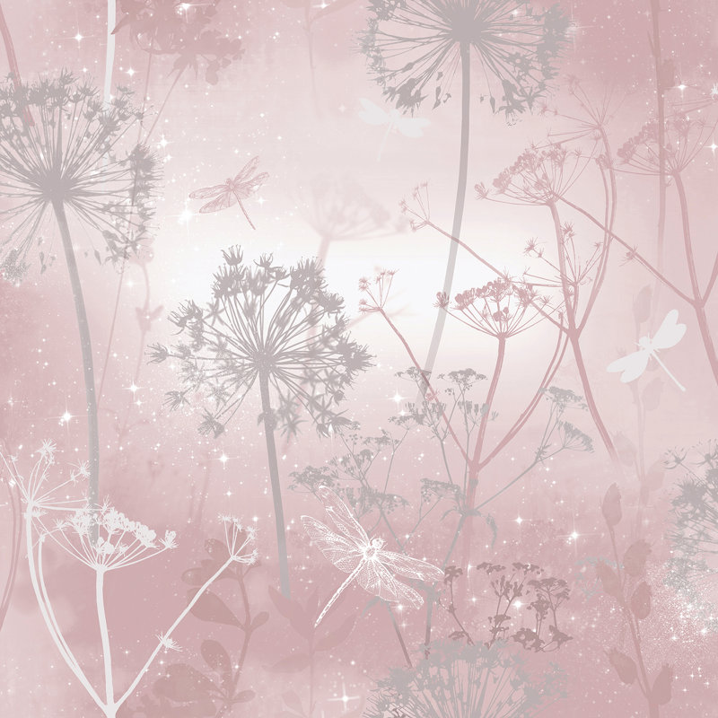 Papier peint floral rose Lena