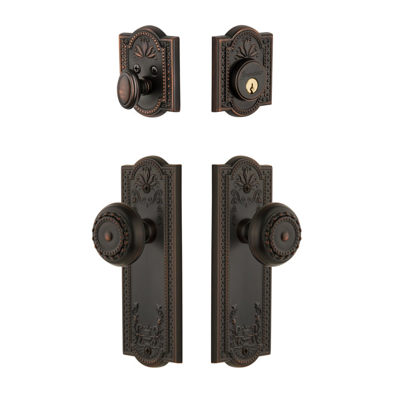 Parthenon Complete Entry Knob Set with Deadbolt, Timeless Bronze