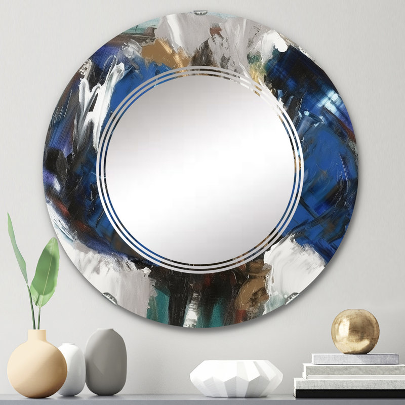 Zulmarie - Miroir mural moderne rond, 24 po x 24 po