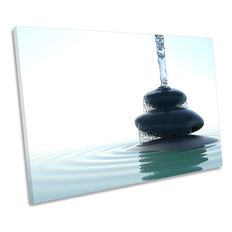 Zen Waterfall On Stones Spa - Wrapped Canvas Art Prints, 50.8cm H x 76.2cm W x 2cm D