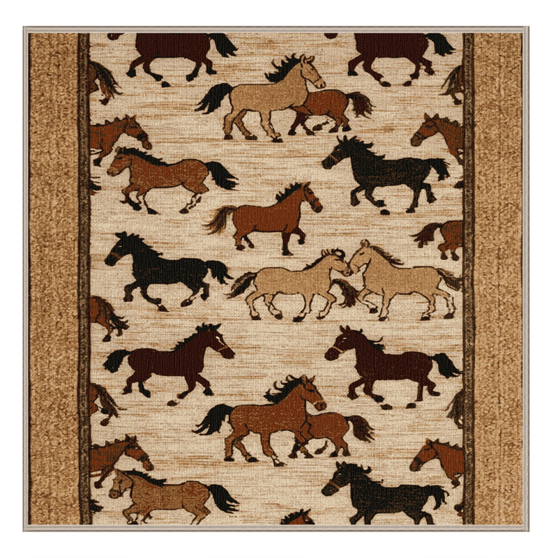  Tapis lavable Farm Horses Farm, Carré 4 pi