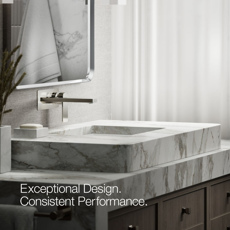 Parallel Wall-Mount Single-Handle Bathroom Sink Faucet, Polished Nickel