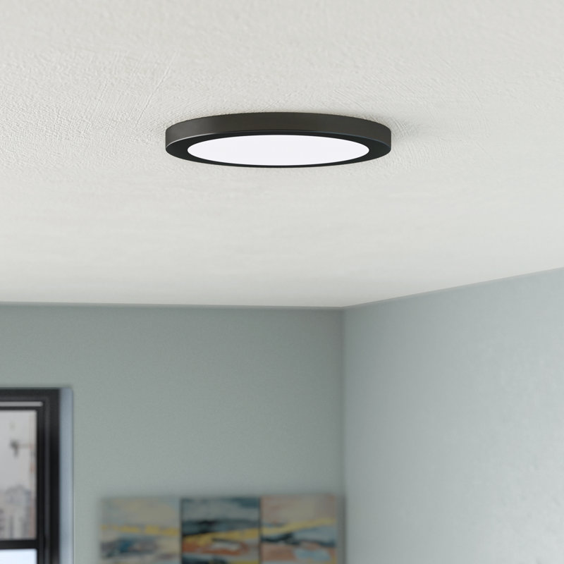 Branford Acrylic LED Flush Mount, Black, 1" H x 11" W x 11" D