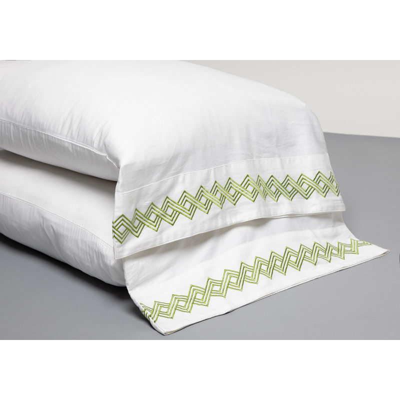 Malfia Sateen Geometric Pillowcase - Standard, Standard, Green