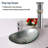 21-1/2 in. Elegant Glass Circular Vessel Basin  Silver Glass Round Vessel Bathroom Sink with Chrome Pop-up Drain