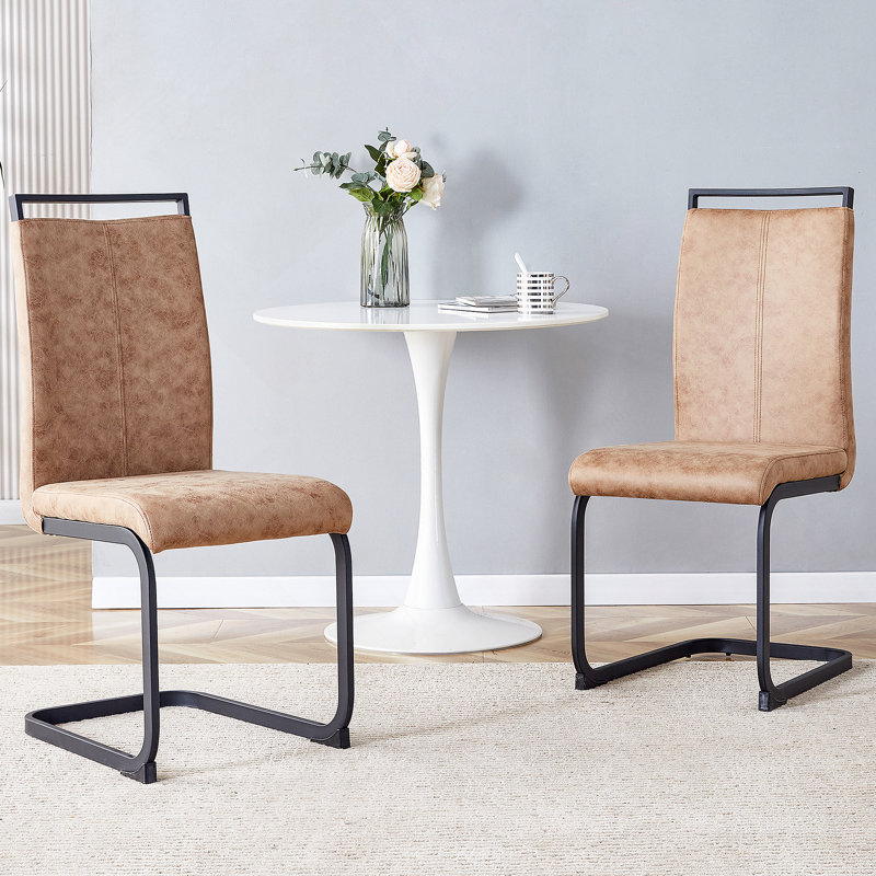 Chaises de salle à manger rembourrées à haut dossier chic avec pieds en métal robustes pour un repas élégant, Gris, Doré