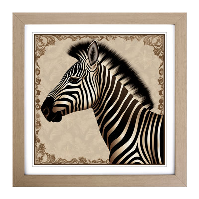 Zebra Art Deco - Framed Print
