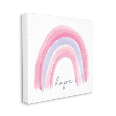 Espoir, phrase, aquarelle, arc-en-ciel, rose mauve par Elizabeth Tyndall - impression d'art graphique