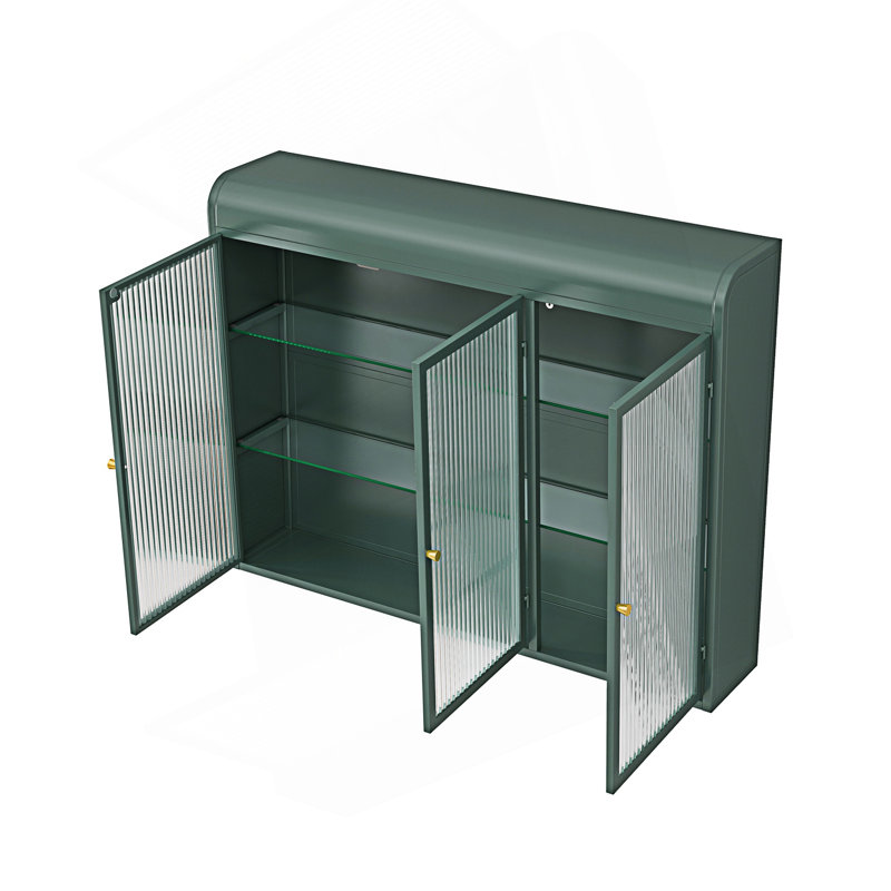 Armoire murale en verre 3 portes, Vert foncé
