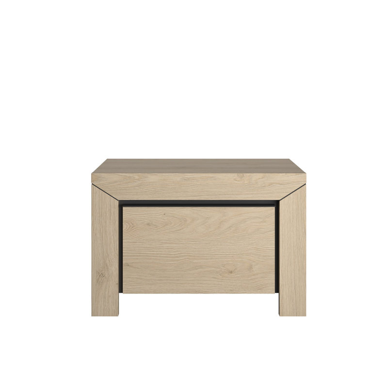 Rio 57cm W Particle Board / Chipboard Bedside Table, Natural Chestnut
