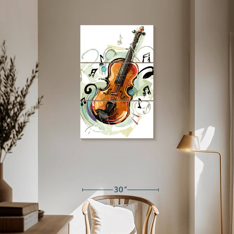 Cartoon Violin, H 57 po x l 36 po