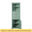 Grande armoire triangulaire verte avec 3 tiroirs et tablettes réglables pour la salle de bain, la cuisine ou le salon, panneau de fibres à densité moyenne avec finition peinte-1165863822