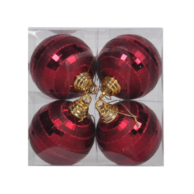 Shiny and Matte Mirror Ball Christmas Ornament
