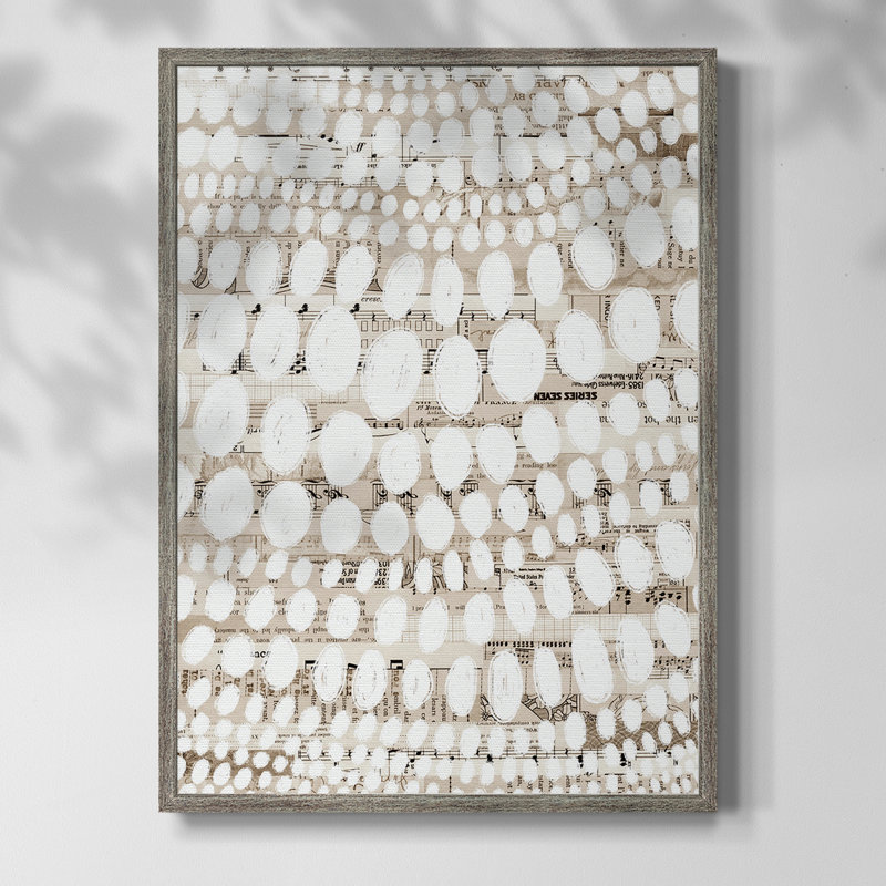 Reproduction encadrée de motif rétro III - bois massif, H 15 po x l 12 po