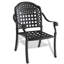 2 fauteuils de patio en fonte d'aluminium, noir, protégés contre la corrosion, sièges rembourrés, larges, structure noire ergonomique, résistants à la rouille et aux intempéries, confortables et empilables