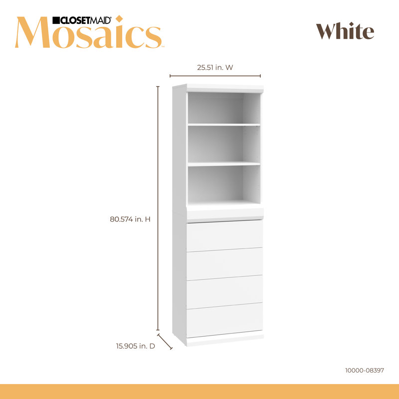 ClosetMaid Mosaics Stackable 3-Shelf 4-Drawer Closet Organizer