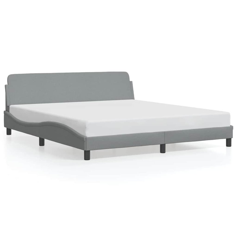 Structure de lit vidaXL gris clair tissu 100 x 190 cm, Simple, Gris