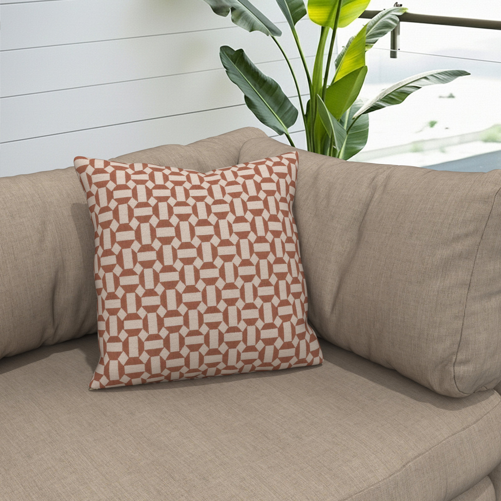 Gabi Indoor/Outdoor Throw Pillow, Assemble Clay, 20 x 20 x 3
