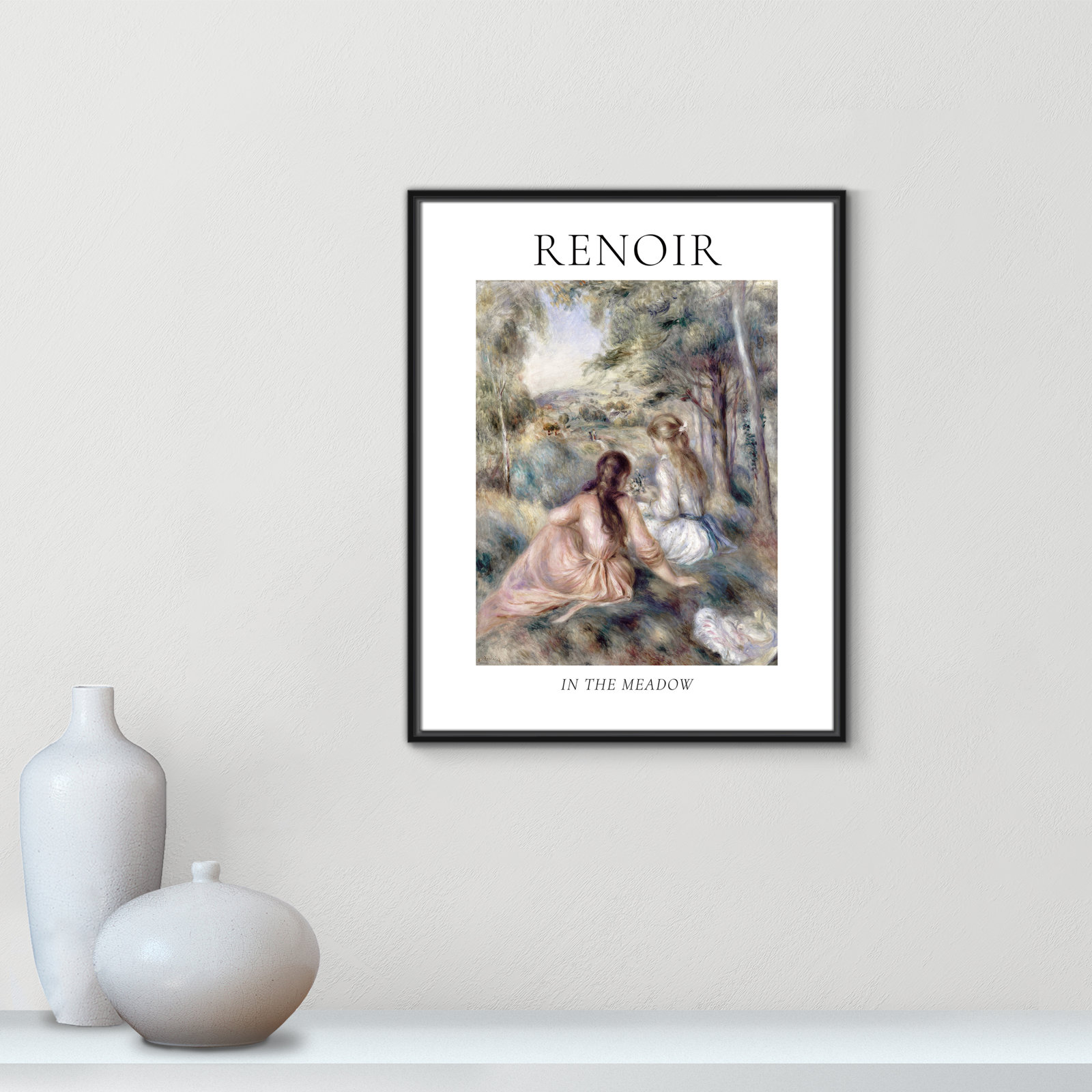 Old Masters Collection "In the Meadow" Print, Black Floater Frame, No, 29.5" H x 23.5" W x 2" D
