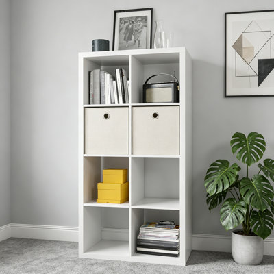 Bibliothèque Smart Cube avec 8 tablettes de rangement ouvertes