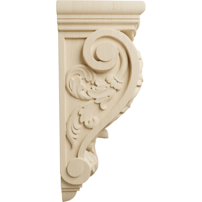 Farmingdale Acanthus Pilaster Corbel, Tilleul, L 8 1/4 po x P 4 3/4 po x H 35 po