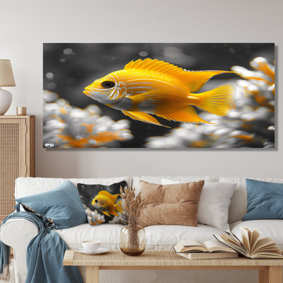 Aquariums de poissons gris et jaunes Coastal Cove II - Aquariums, décoration murale