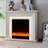 Beige Solid Wood Electric Fireplace