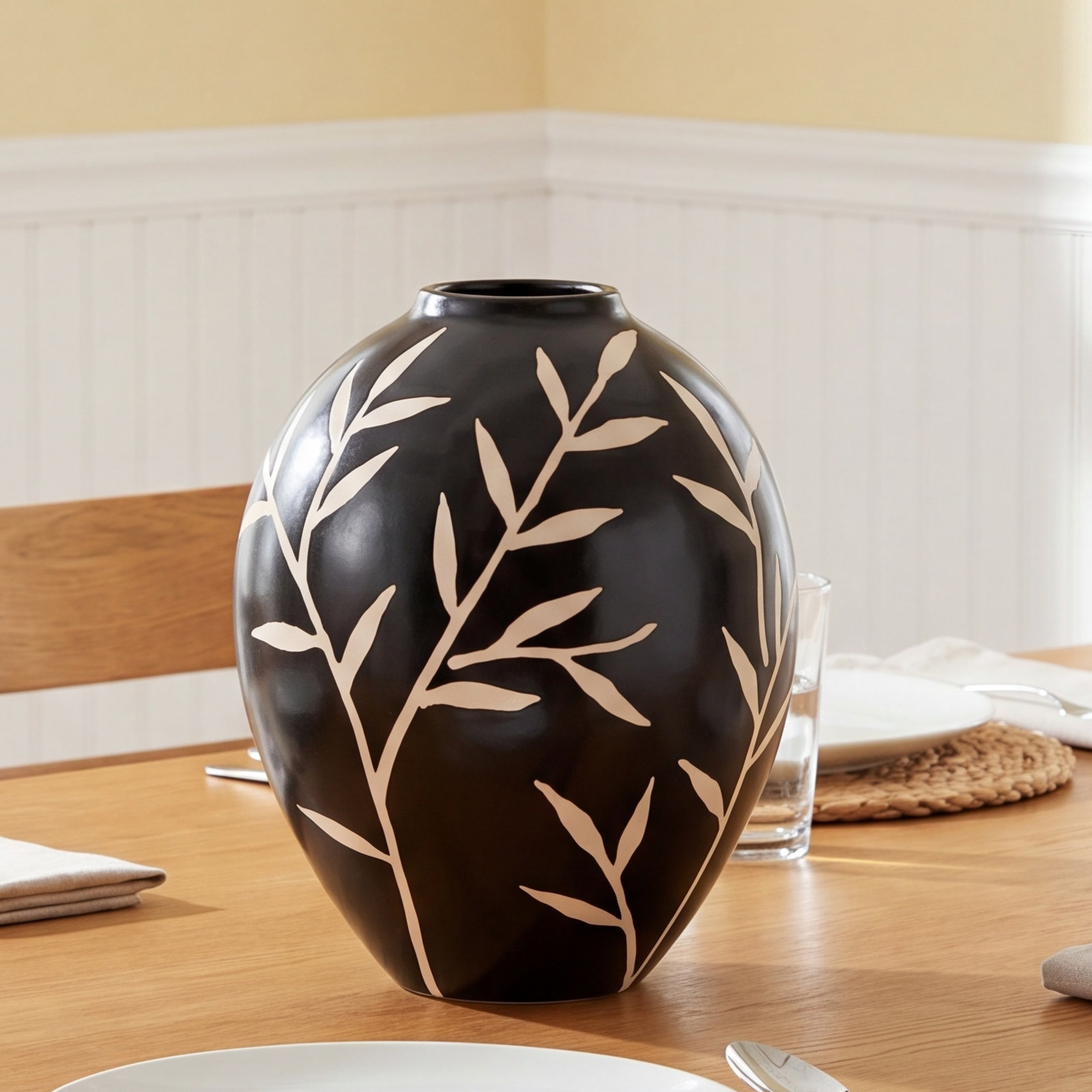 Orlova Handmade Terracotta Table Vase, 12" H x 9.75" W x 9.75" D