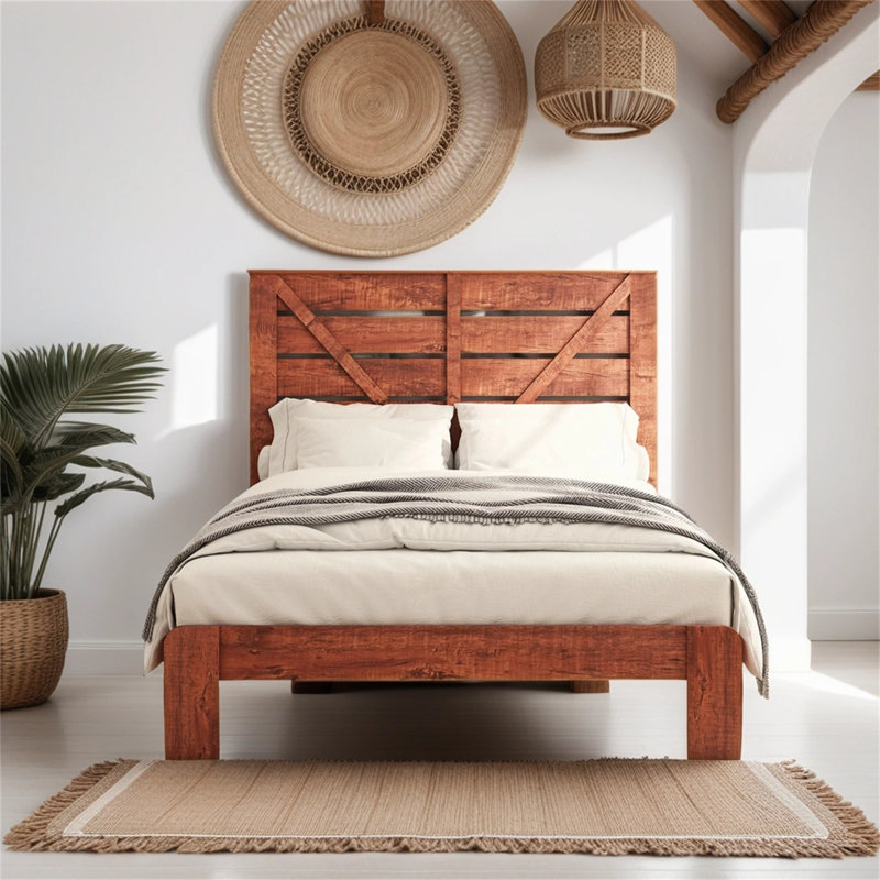 Cadre de lit en bois sans matelas, Double
