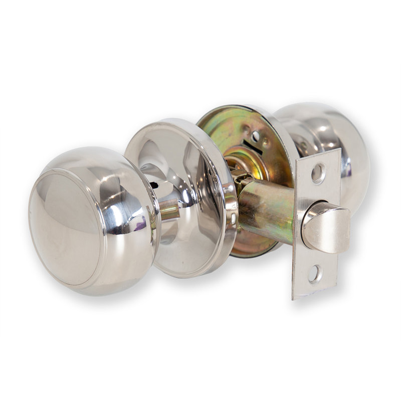 XFORT Bello Passage Knob Set Satin Chrome, Door Knob for Internal Wooden Doors, Complete Set with Tubular Latch