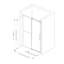 Porte de douche coulissante simple sans cadre l 48 po x H 76 po avec verre trempé transparent de 5/16 po (8 mm)-123754749