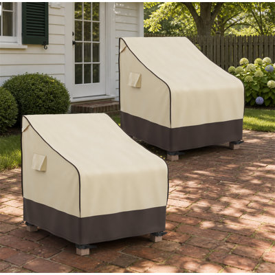 Patio Chair Cover Waterproof, Outdoor Furniture Covers For Rocking Chair, Heavy Duty Anti UV Chair Cover, Fits Up To 35" H X 40" W X 40" D, Air Vent And Handles Included, Brown, 2 Pack