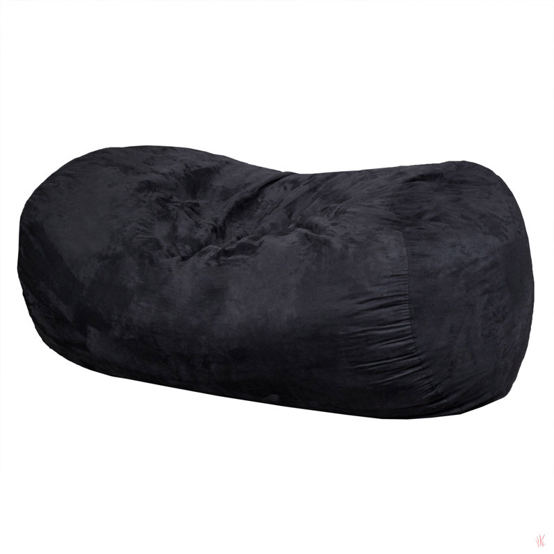 Lara 6.5 Foot Cylindrical Bean Bag, Black