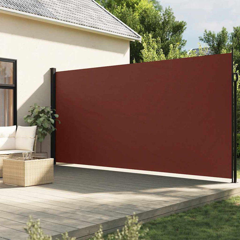 Vidaxl Retractable Side Awning, Brown, 78.7" x 196.9"