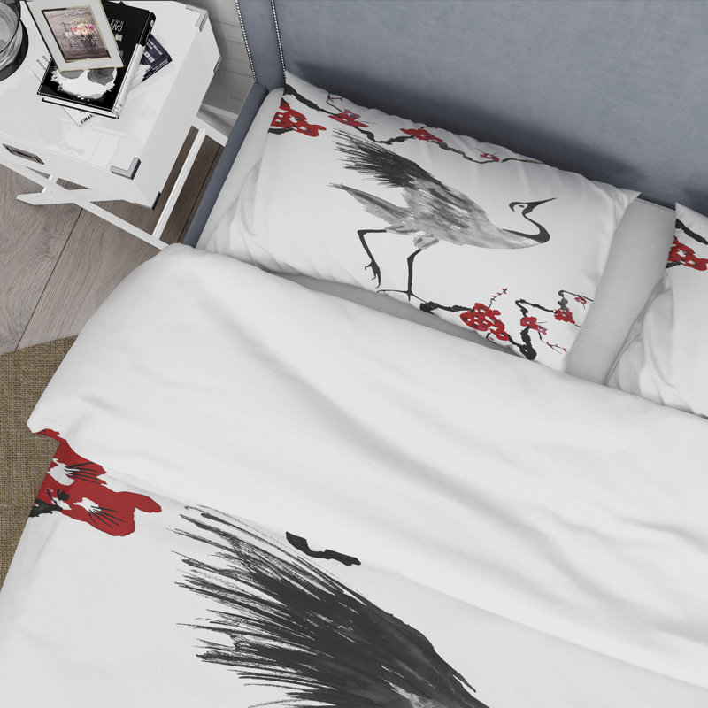 Ensemble de housse de couette en microfibre rouge / gris / blanc, Housse de couette simple + 1 taie décorative stan