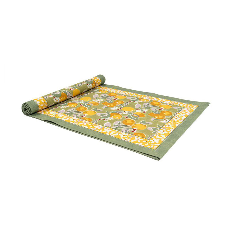 Citron Handmade Floral, 72" L x 16" W, Vert/Yellow